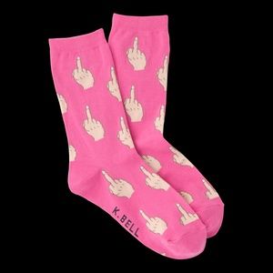 K. Bell Women's Middle Finger Crew Socks